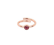 Lightweight silver ring showcasing a vibrant rhodolite garnet, perfect for everyday elegance or special occasions